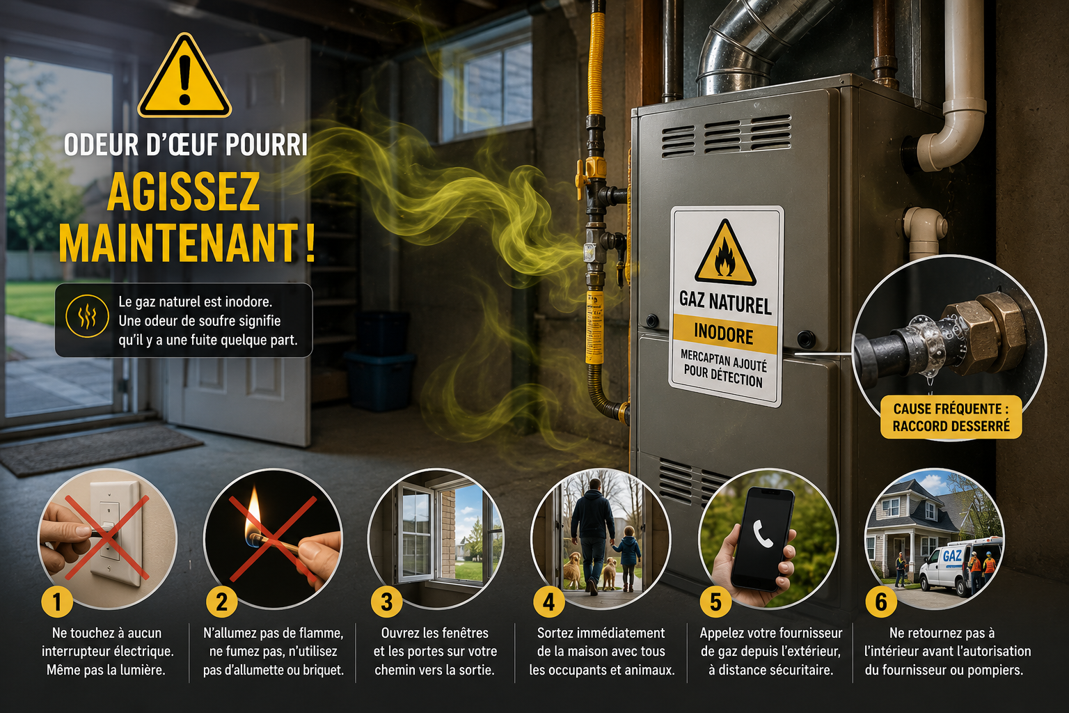Odeur d'œuf pourri: agissez maintenant — les 6 étapes en cas de fuite de gaz